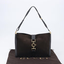 GUCCI Jackie Shoulder Bag Suede Brown Gold Tone 001 4052 1669 Auth 212093A-26