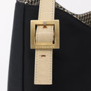 GIVENCHY Hand Bag Nylon Black Gold Auth 212095A-15