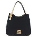 GIVENCHY Hand Bag Nylon Black Gold Auth 212095A-2