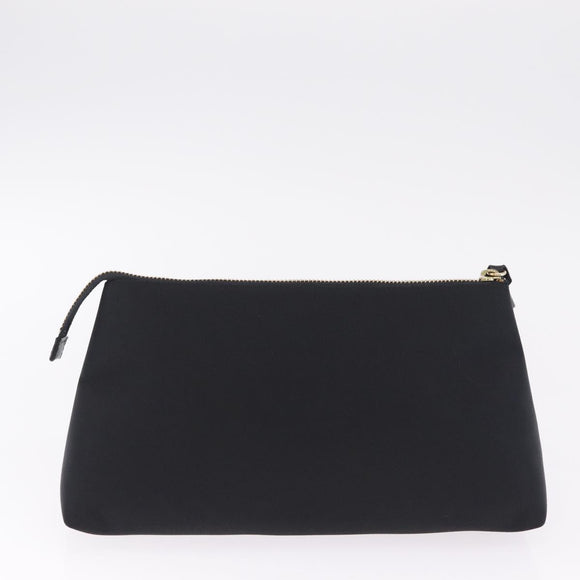 GIVENCHY Hand Bag Nylon Black Gold Auth 212095A