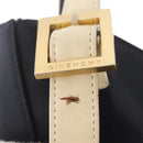 GIVENCHY Hand Bag Nylon Black Gold Auth 212095A-23