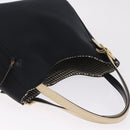 GIVENCHY Hand Bag Nylon Black Gold Auth 212095A-6