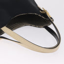 GIVENCHY Hand Bag Nylon Black Gold Auth 212095A-7
