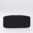 GIVENCHY Hand Bag Nylon Black Gold Auth 212095A-9