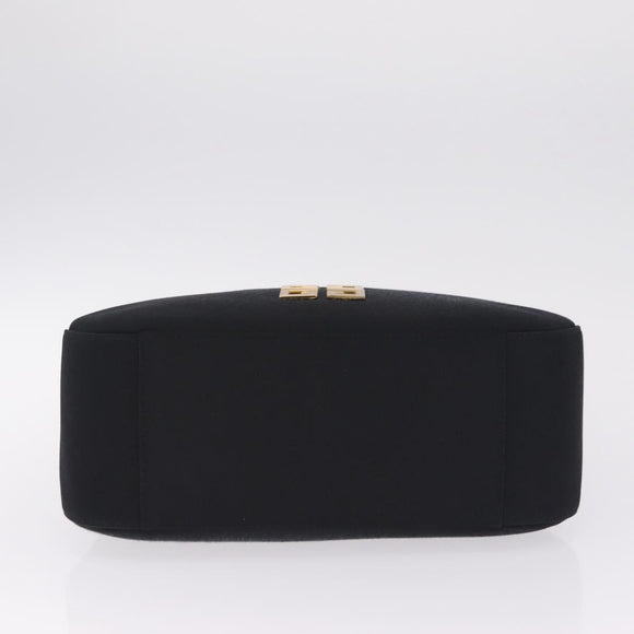GIVENCHY Hand Bag Nylon Black Gold Auth 212095A