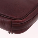 Cartier Must Line Shoulder Bag Leather Bordeaux Gold Auth 212100-15