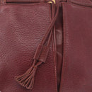 Cartier Must Line Shoulder Bag Leather Bordeaux Gold Auth 212100-16
