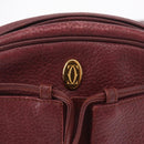 Cartier Must Line Shoulder Bag Leather Bordeaux Gold Auth 212100-17