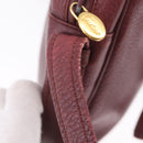 Cartier Must Line Shoulder Bag Leather Bordeaux Gold Auth 212100-18