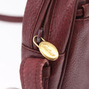 Cartier Must Line Shoulder Bag Leather Bordeaux Gold Auth 212100-19