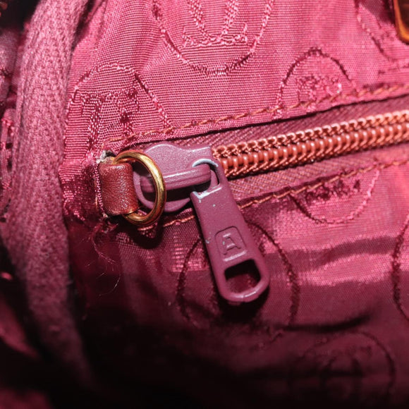 Cartier Must Line Shoulder Bag Leather Bordeaux Gold Auth 212100