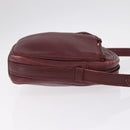Cartier Must Line Shoulder Bag Leather Bordeaux Gold Auth 212100-4