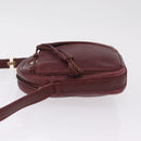 Cartier Must Line Shoulder Bag Leather Bordeaux Gold Auth 212100-5