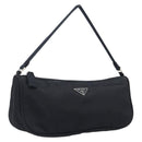 PRADA Accessory Pouch Nylon Black Silver Auth 212103V-1