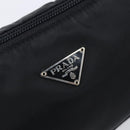 PRADA Accessory Pouch Nylon Black Silver Auth 212103V-17
