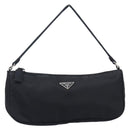 PRADA Accessory Pouch Nylon Black Silver Auth 212103V-2