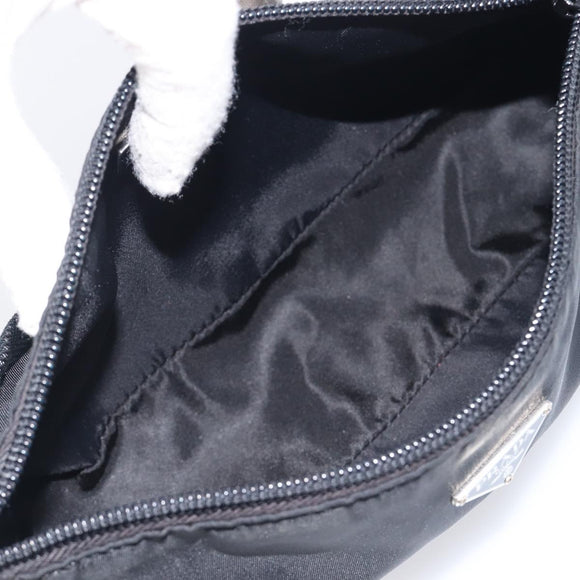PRADA Accessory Pouch Nylon Black Silver Auth 212103V