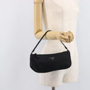 PRADA Accessory Pouch Nylon Black Silver Auth 212103V-24