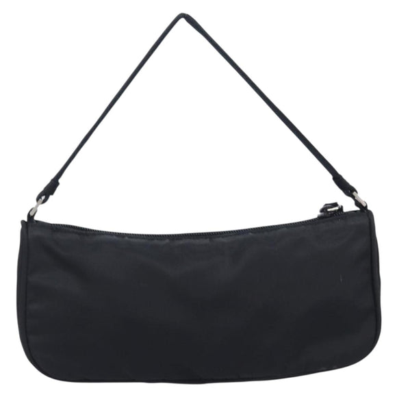 PRADA Accessory Pouch Nylon Black Silver Auth 212103V