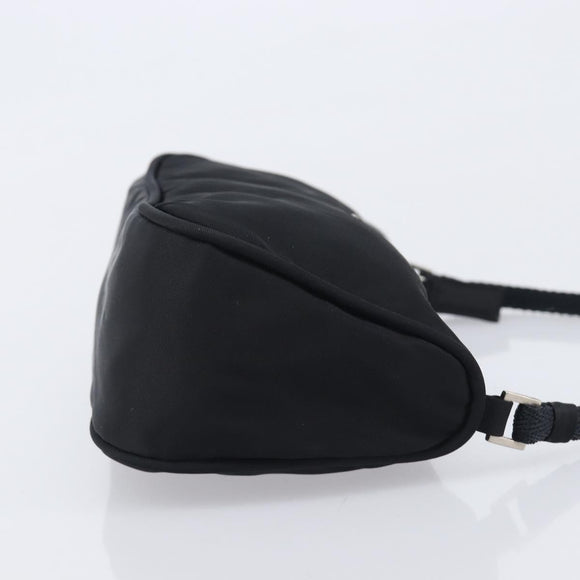 PRADA Accessory Pouch Nylon Black Silver Auth 212103V