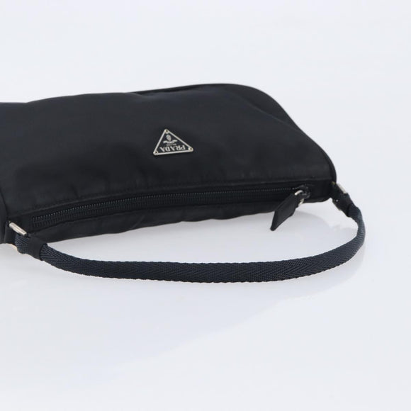 PRADA Accessory Pouch Nylon Black Silver Auth 212103V