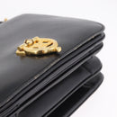 CELINE Hand Bag Leather Black Gold Auth 212106A-10