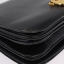 CELINE Hand Bag Leather Black Gold Auth 212106A-11