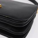 CELINE Hand Bag Leather Black Gold Auth 212106A-12