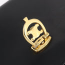 CELINE Hand Bag Leather Black Gold Auth 212106A-16