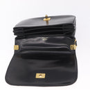 CELINE Hand Bag Leather Black Gold Auth 212106A-17