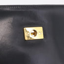 CELINE Hand Bag Leather Black Gold Auth 212106A-18