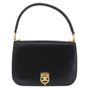 CELINE Hand Bag Leather Black Gold Auth 212106A-2