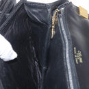 CELINE Hand Bag Leather Black Gold Auth 212106A-28