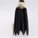 CELINE Hand Bag Leather Black Gold Auth 212106A-4