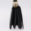 CELINE Hand Bag Leather Black Gold Auth 212106A-5