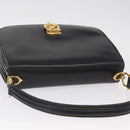 CELINE Hand Bag Leather Black Gold Auth 212106A-6