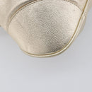 Salvatore Ferragamo Gancini Hand Bag Leather Gold Auth 212110A-13