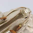 Salvatore Ferragamo Gancini Hand Bag Leather Gold Auth 212110A-18