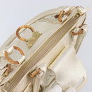Salvatore Ferragamo Gancini Hand Bag Leather Gold Auth 212110A-20