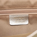Salvatore Ferragamo Gancini Hand Bag Leather Gold Auth 212110A-22