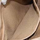 Salvatore Ferragamo Gancini Hand Bag Leather Gold Auth 212110A-27