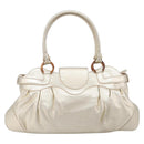 Salvatore Ferragamo Gancini Hand Bag Leather Gold Auth 212110A-3