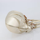 Salvatore Ferragamo Gancini Hand Bag Leather Gold Auth 212110A-4