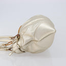 Salvatore Ferragamo Gancini Hand Bag Leather Gold Auth 212110A-5