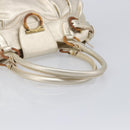 Salvatore Ferragamo Gancini Hand Bag Leather Gold Auth 212110A-7