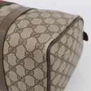 GUCCI GG Supreme Web Sherry Line Hand Bag PVC Beige Gold Auth 212112-10