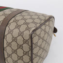 GUCCI GG Supreme Web Sherry Line Hand Bag PVC Beige Gold Auth 212112-12