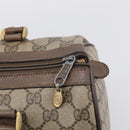GUCCI GG Supreme Web Sherry Line Hand Bag PVC Beige Gold Auth 212112-14