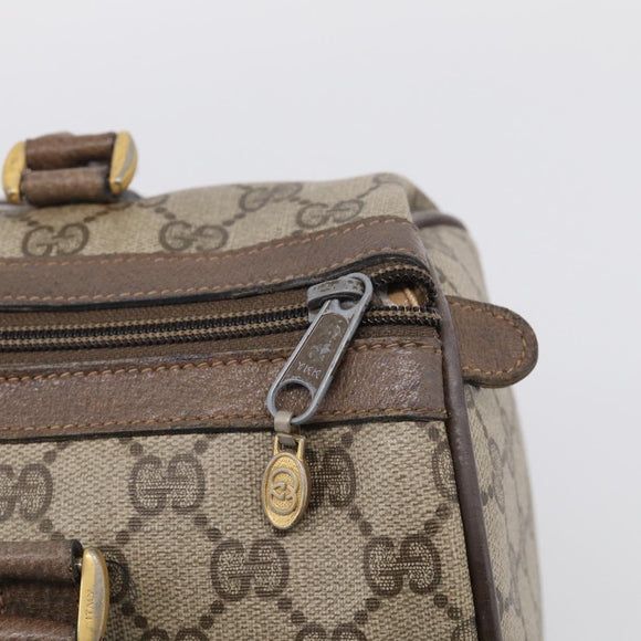GUCCI GG Supreme Web Sherry Line Hand Bag PVC Beige Gold Auth 212112