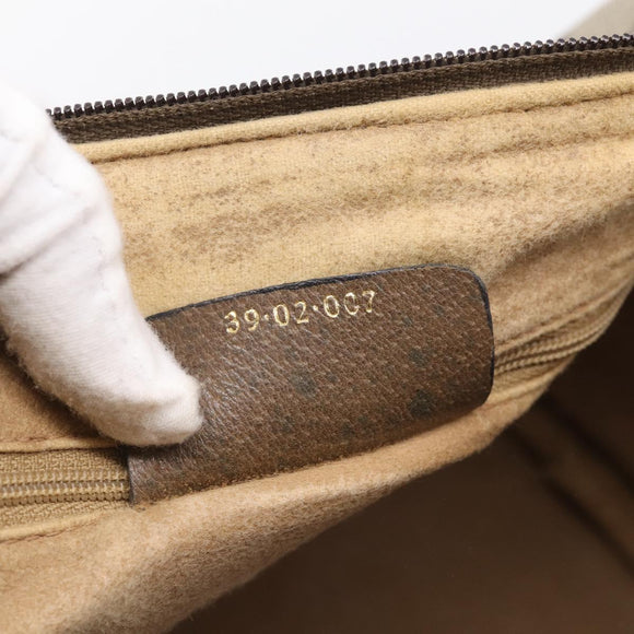 GUCCI GG Supreme Web Sherry Line Hand Bag PVC Beige Gold Auth 212112